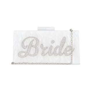 Lovers + Friends Pearl White Bride Clutch